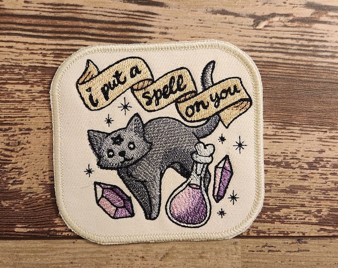 I Put A Spell On You Patch, Iron on Patch, Sew On Patch, Embroidery, Patch, Applique, Collectable, Made In USA, Handmade