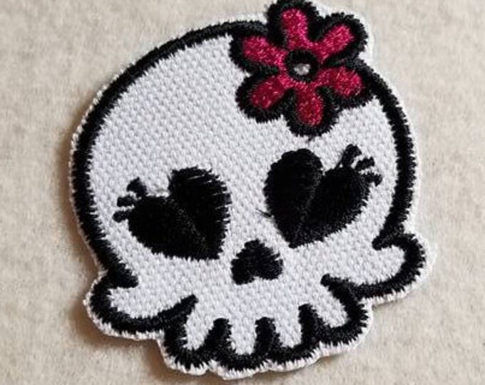 Sweet Skull Embroidered Patch Set: Iron On/Sew On Applique