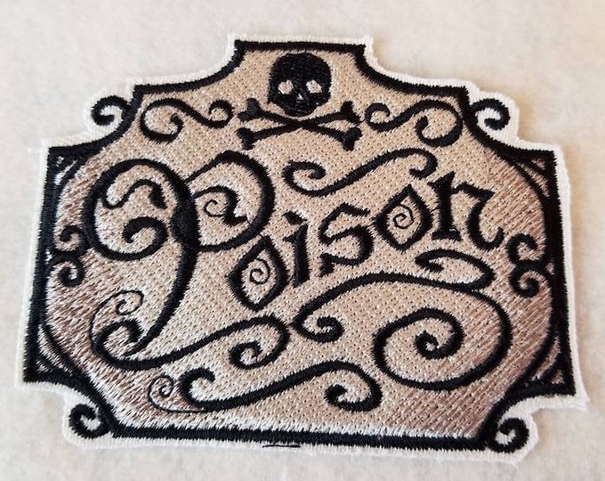 Poison Patch, Iron on Patch, Sew On Patch, Embroidery, Apothecary, Patch, Applique, Collectable, Made In USA, Handmade