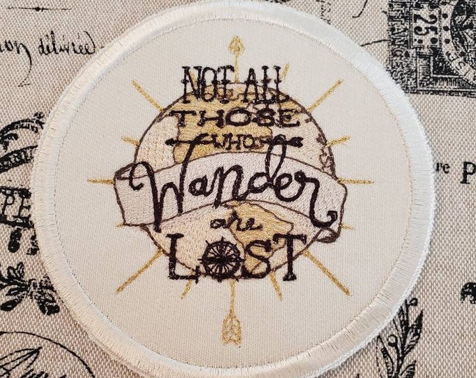 Wanderlust Embroidered Patch: Travel Iron-On Applique, Made in USA