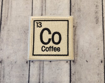 Periodic Coffee Patch: Handmade Iron-On Applique