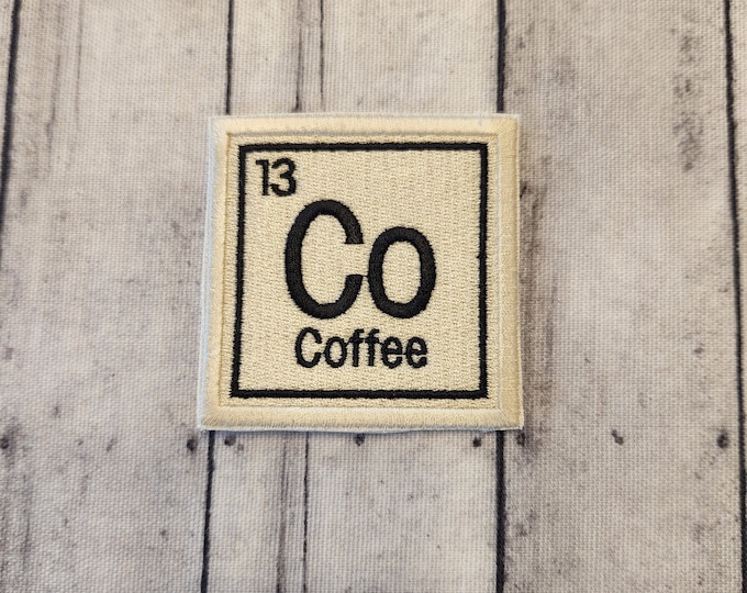 Periodic Coffee Patch: Handmade Iron-On Applique