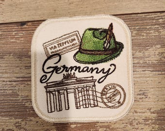 Passport Germany, Iron on Patch, Sew On Patch, Embroidery, Patch, Applique, Collectable, Made In USA, Handmade