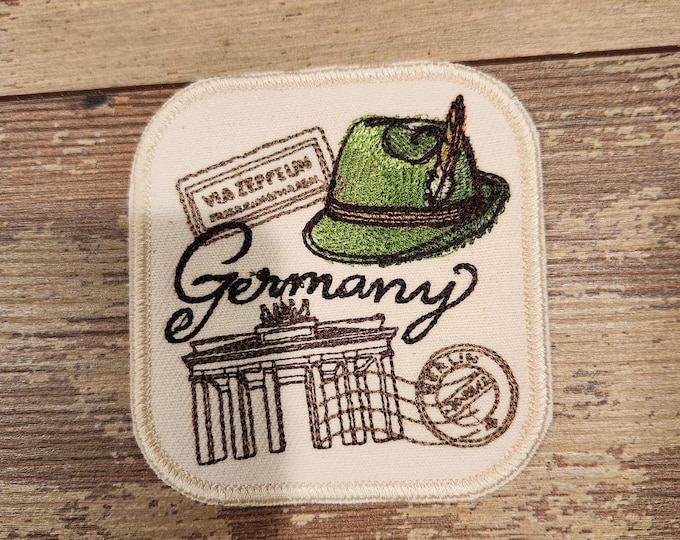 Passport Germany, Iron on Patch, Sew On Patch, Embroidery, Patch, Applique, Collectable, Made In USA, Handmade