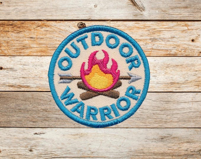 Outdoor Warrior, Iron on Patch, Sew On Patch, Embroidery, Patch, Applique, Collectable, Made In USA, Handmade