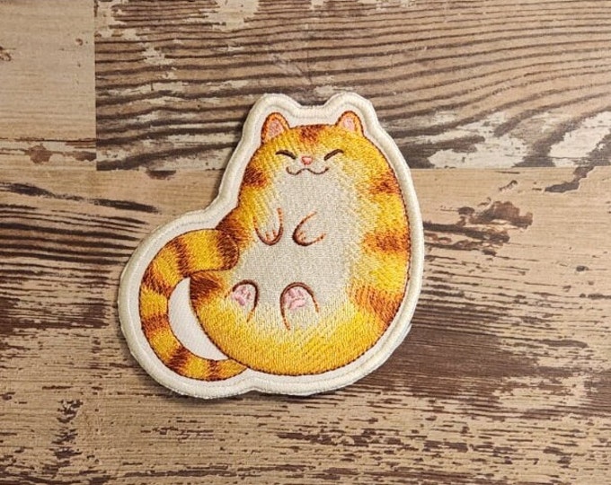 Tabby Cat, Iron on Patch, Sew On Patch, Embroidery, Patch, Applique, Collectable, Made In USA, Handmade