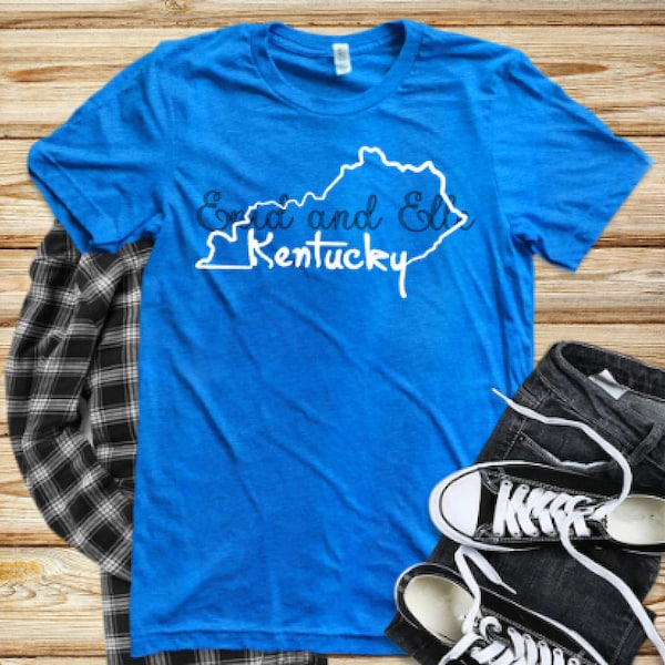 Kentucky Home shirt, Kentucky shirt, Blue Kentucky shirt, Home shirt, Kentucky outline, Made by Enid and Elle