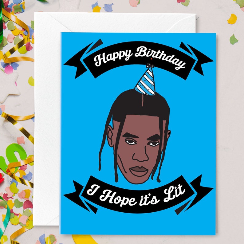 Travis Scott Birthday Card Astroworld Card for Him | Etsy