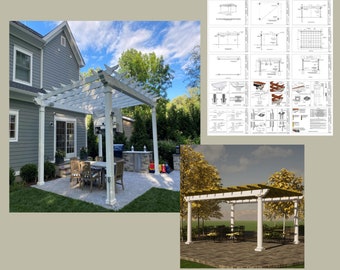 Planos arquitectónicos - Pérgola independiente - 12' x 16'