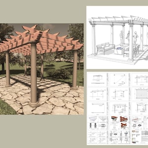 Planos arquitectónicos - Pérgola independiente - 10&#39; x 20&#39;