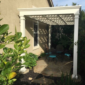 Plany architektoniczne - Pergola ogrodowa z sufitem kratowym kasetonowym - 8' x 14'
