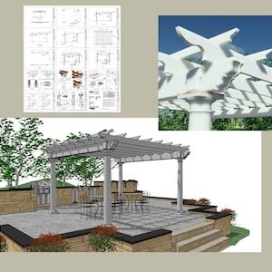 Planos arquitectónicos - Pérgola independiente - 13&#39; x 13&#39;
