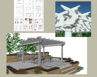 Planos arquitectónicos - Pérgola independiente - 13' x 13'