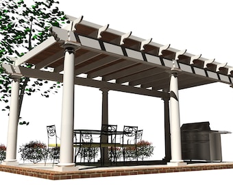 Plans architecturaux - Pergola autoportante couverte, 10' x 20'