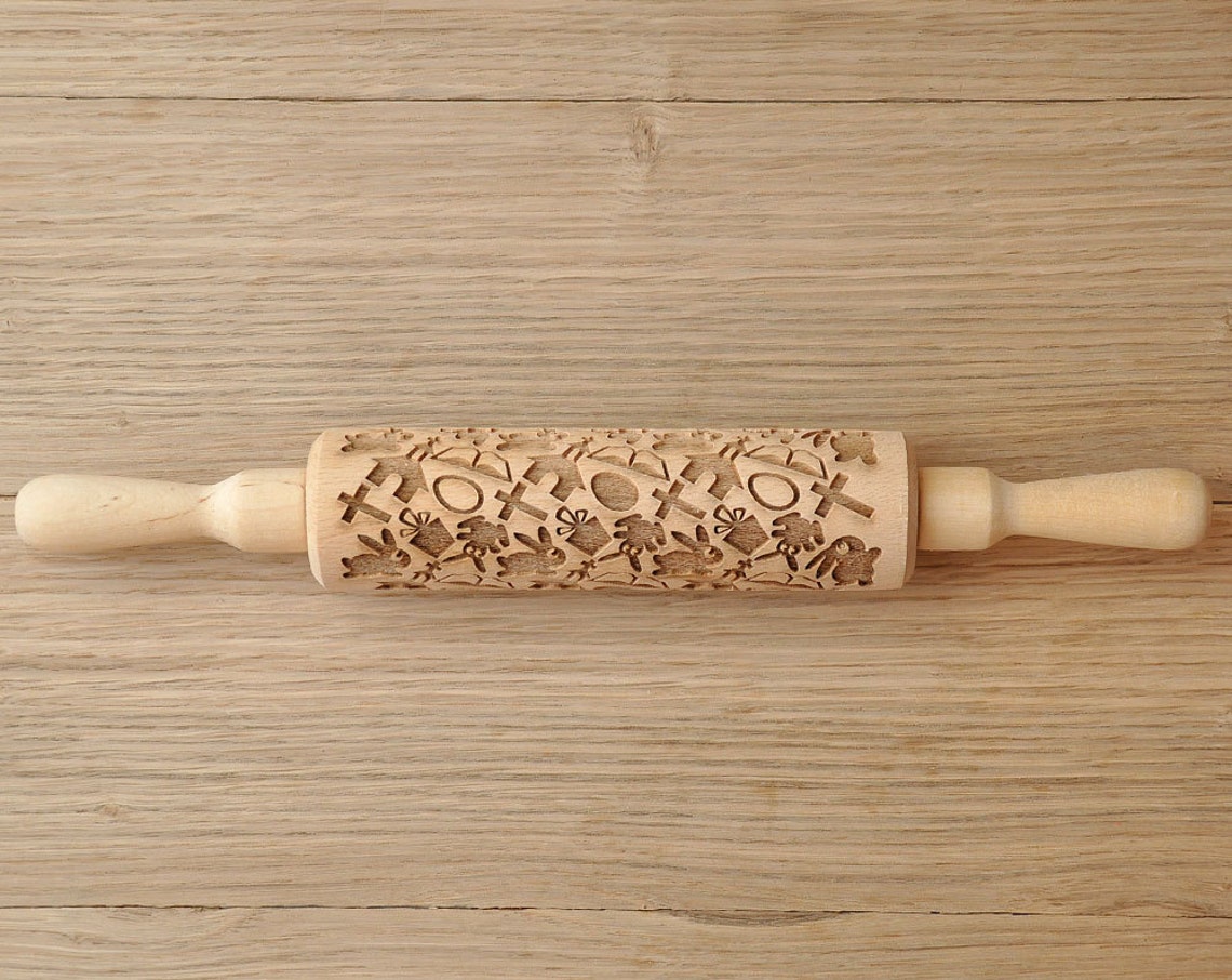 Easter pattern Embossed Rolling Pin Engraved rollingpin Etsy
