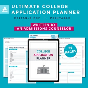 Ultimate College Application Planner Printable, Written by an Admissions Counselor | Instant Download, Editable PDF, Digital Planner
