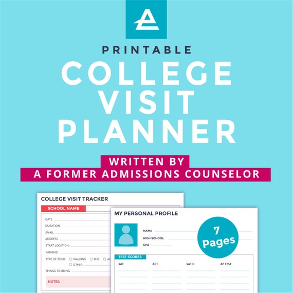 College Visit Planner Printable Written by a Former - Etsy