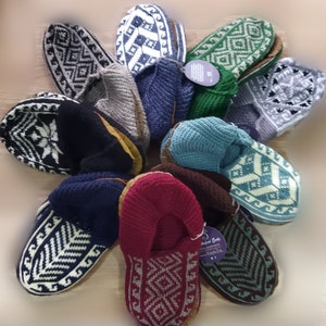 Men's Extra large sizes US 13-16+, different colors Knitted Slipper socks WITH Suede Soles. Shipping from Minnesota
