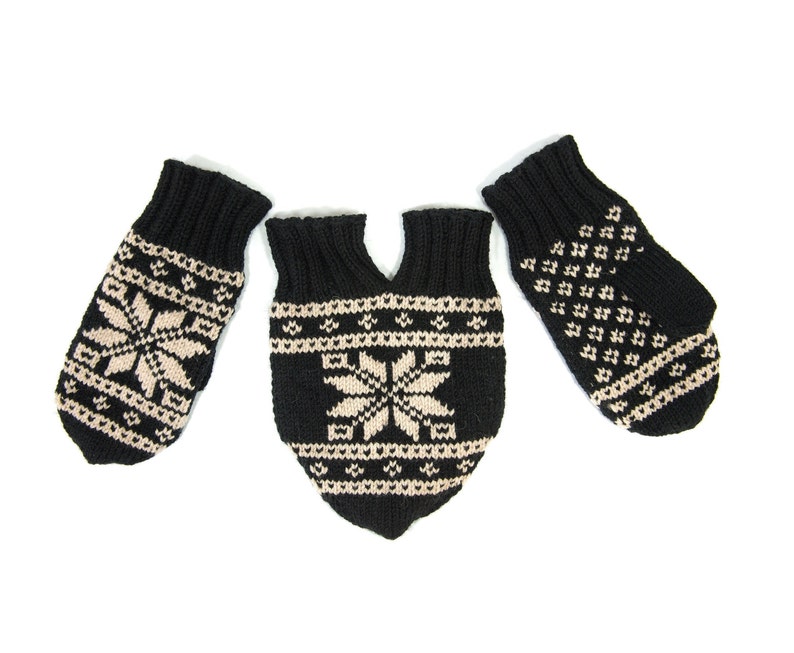 Couples Gloves, Knitted Smittens Mittens Red, Beige, or Black Valentines Gift set of 3. SHIPPED from AZERBAIJAN zdjęcie 3