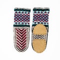 Women's Mukluk Style Slippers Boho Fair Isle Socks WITH Suede Soles. Ethnic colorwork knitted. Shipped from Azerbaijan product logo