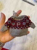 Custom Mini Knit Sweater Ornament. Monogrammed, personalized, branded. Mini colorwork. Fair isle ornament. Shipped from Azerbaijan product logo