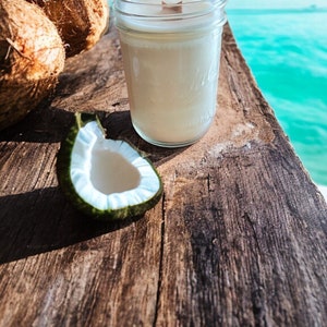 Coconut Lime Verbena Soy Wood Wick Candle // Summer Scent // Fresh & Clean // Vegan
