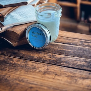 Sherlock’s Study Soy Wood Wick Candle // Masculine // Vegan // Book Lovers Candle