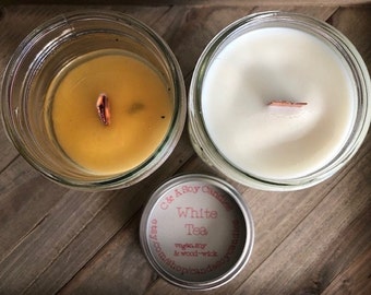 Winter candle Valentine's gift for her candle|Cypress|FREE SHIPPING gift,handmade vegan soy candle,natural wood wick,essential oil&beeswax