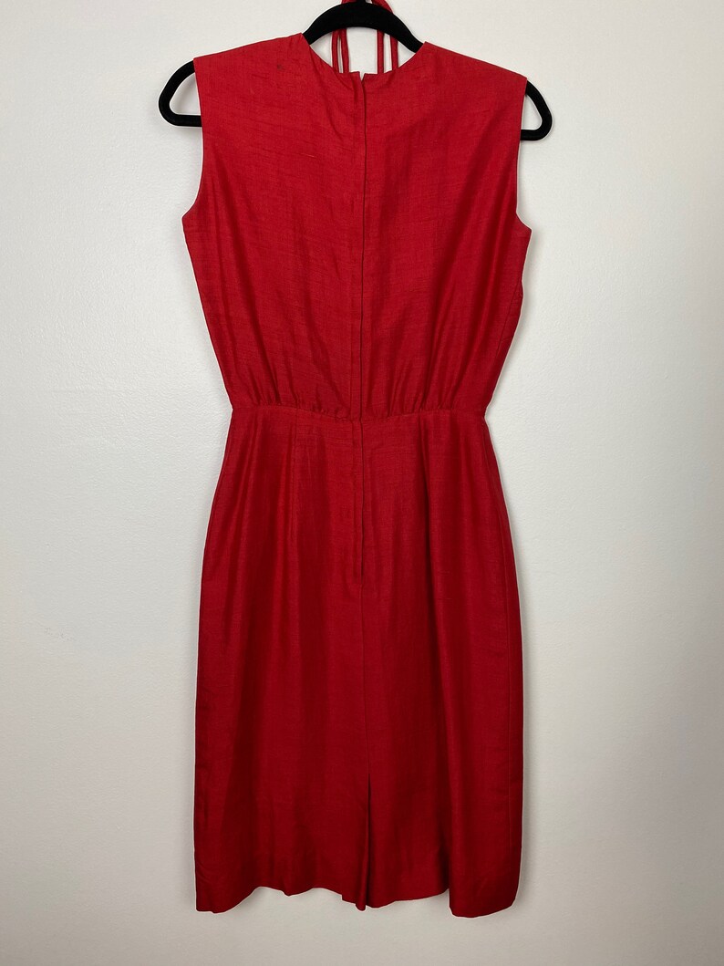 Red 1950s Cocktail Dress image 5