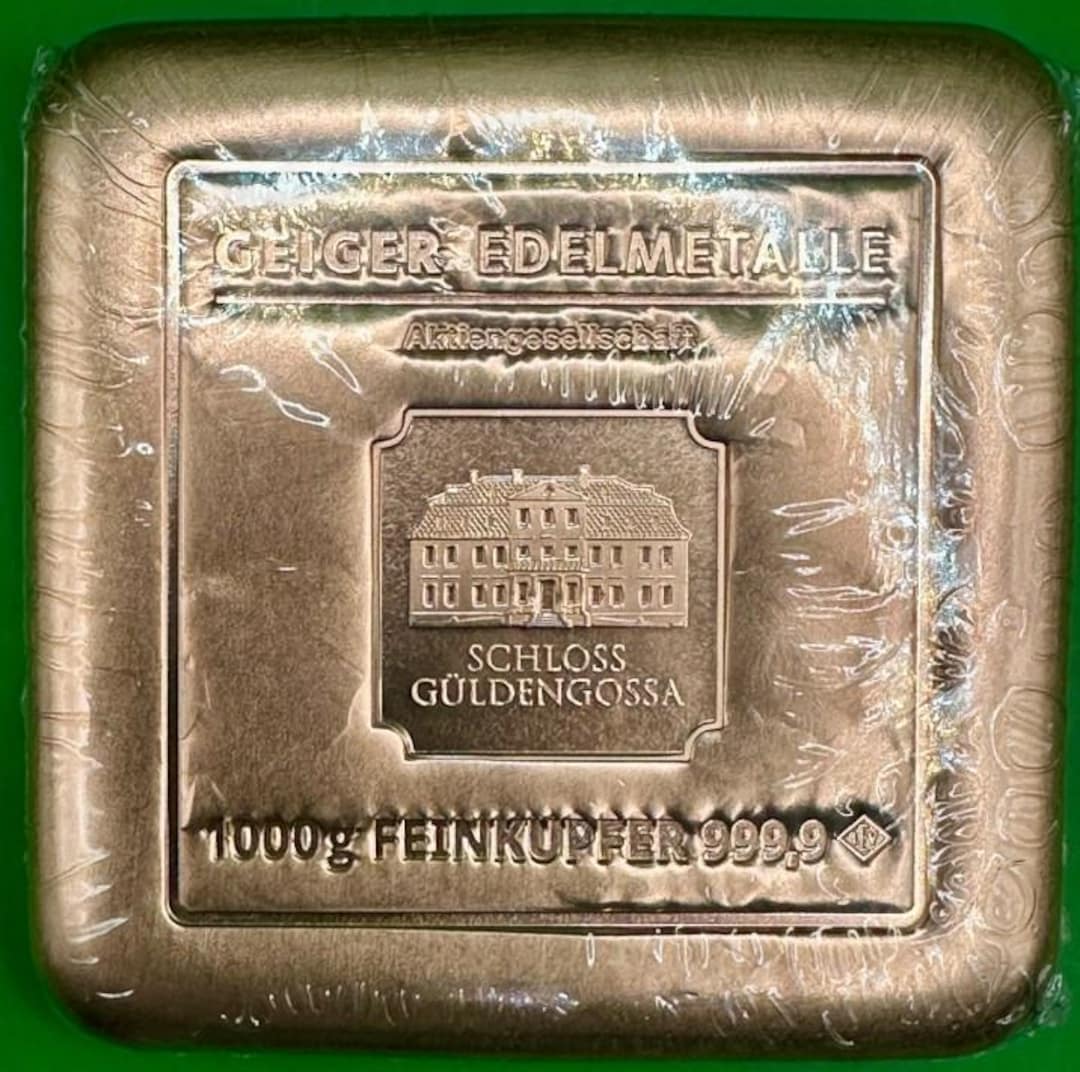 1,000 G Copper Ingots, 1 Kg Bars of the Highest Quality 999/1000