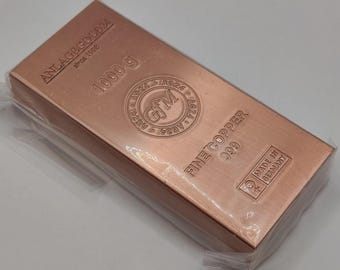 1000g copper bars, 1.0kg ingots of the highest quality 999, manufacturer Heimerle & Meule for AnlageGold24 GERMANY, currently sold out everywhere.