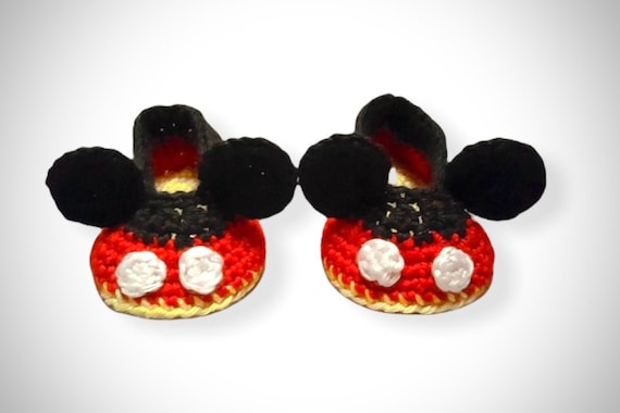 Crochet Pattern for Mickey or Minnie baby booties