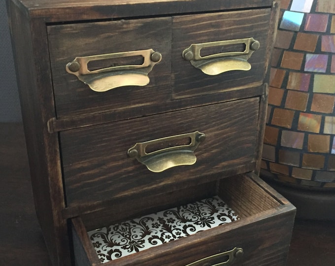 Vintage Card Catalog Jewelry Box Etsy