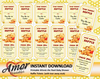 Baby Shower Raffle Winnie The Pooh w Tigger; Printables Raffle Tickets