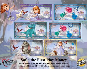 Disney Princess Play Money Party Printables Printable | Etsy