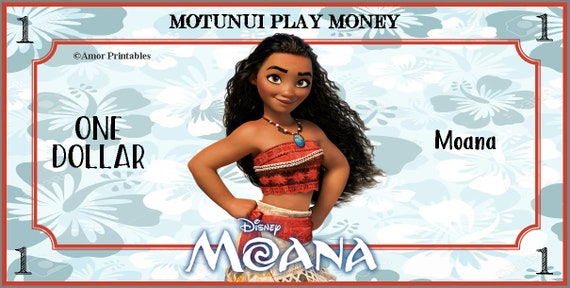 moana play money printable play money party printable etsy