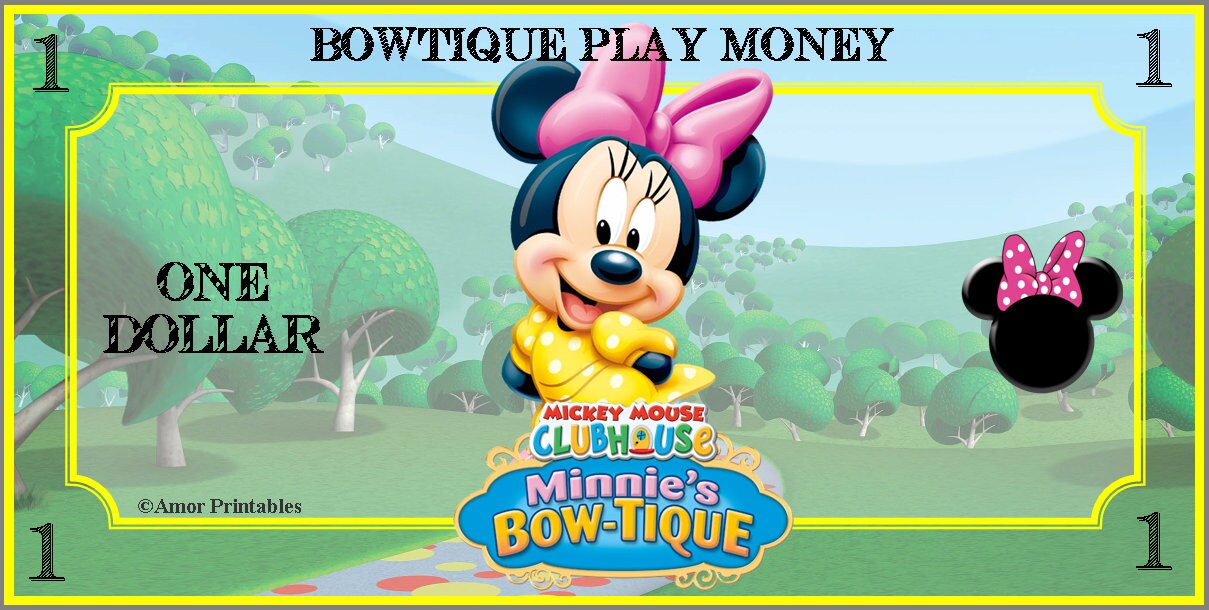 play money minnie mouse minnie mouse party minnie etsy