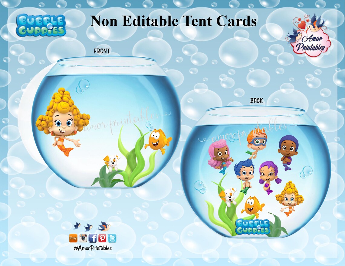 Bubble Guppies Tables Tents Bubble Guppies Printables - Etsy