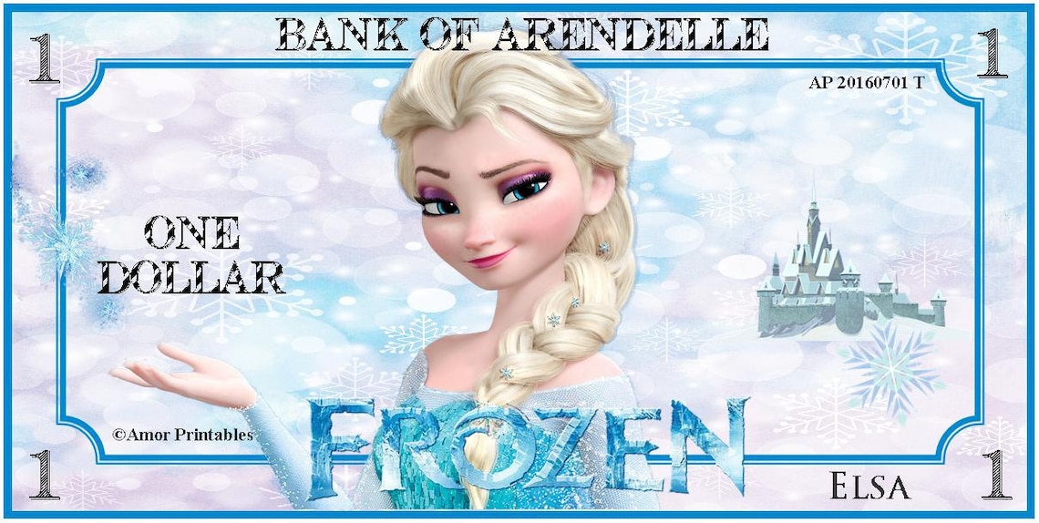 Play Money Frozen Frozen Party Frozen Printable Frozen | Etsy