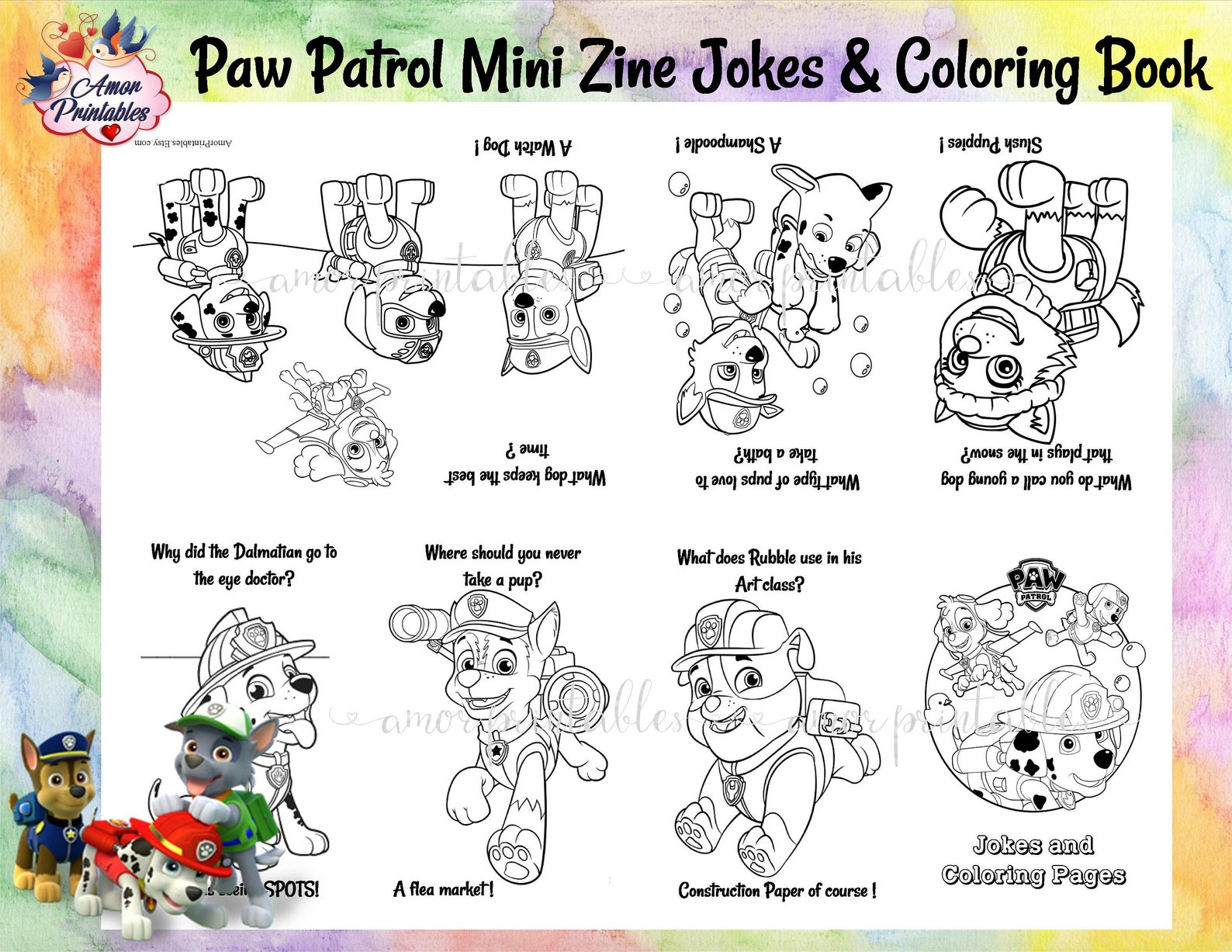 Paw Patrol Coloring Activity Coloring Book Mini Coloring | Etsy