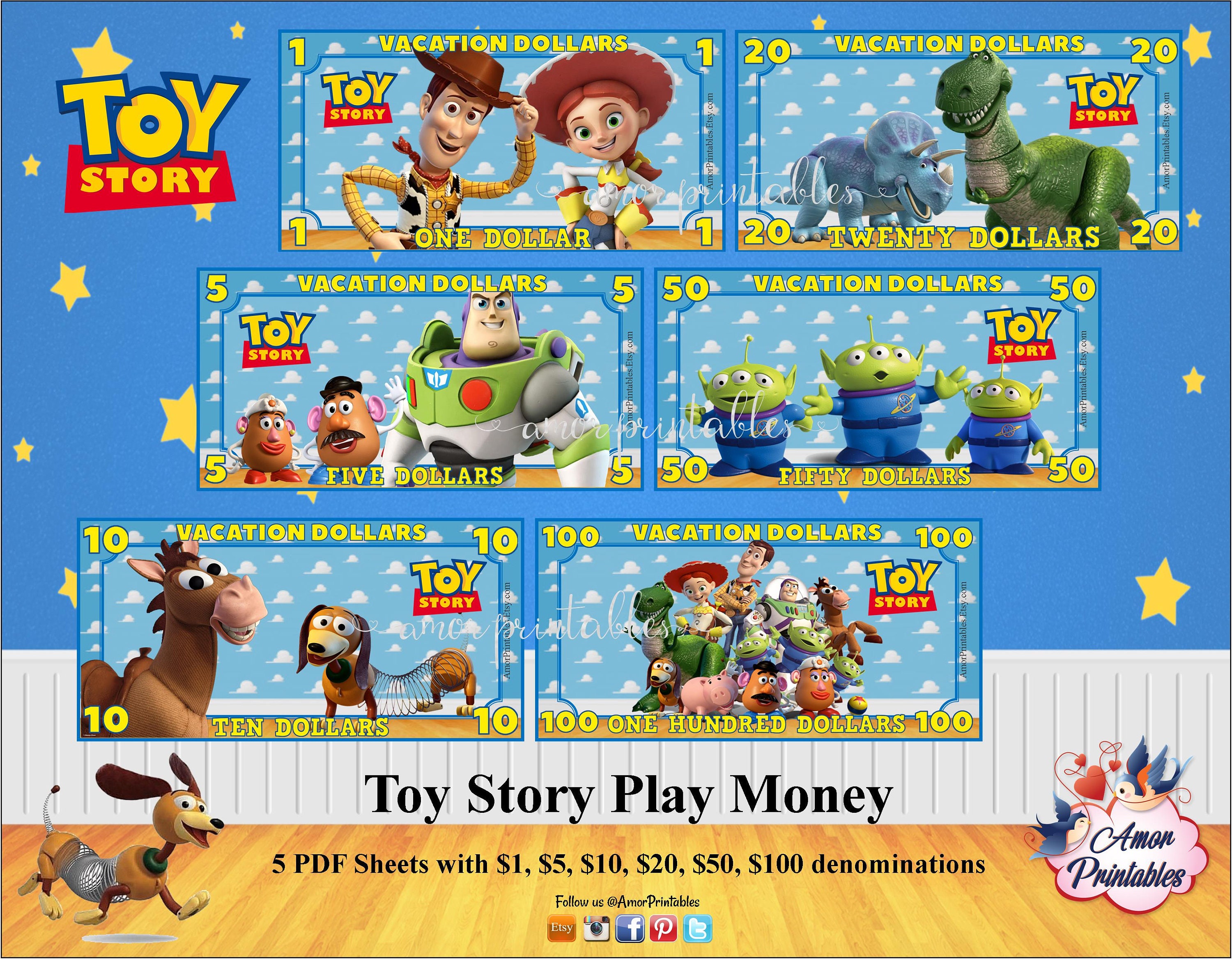 toy story play money rewards money disneyland money fun etsy canada