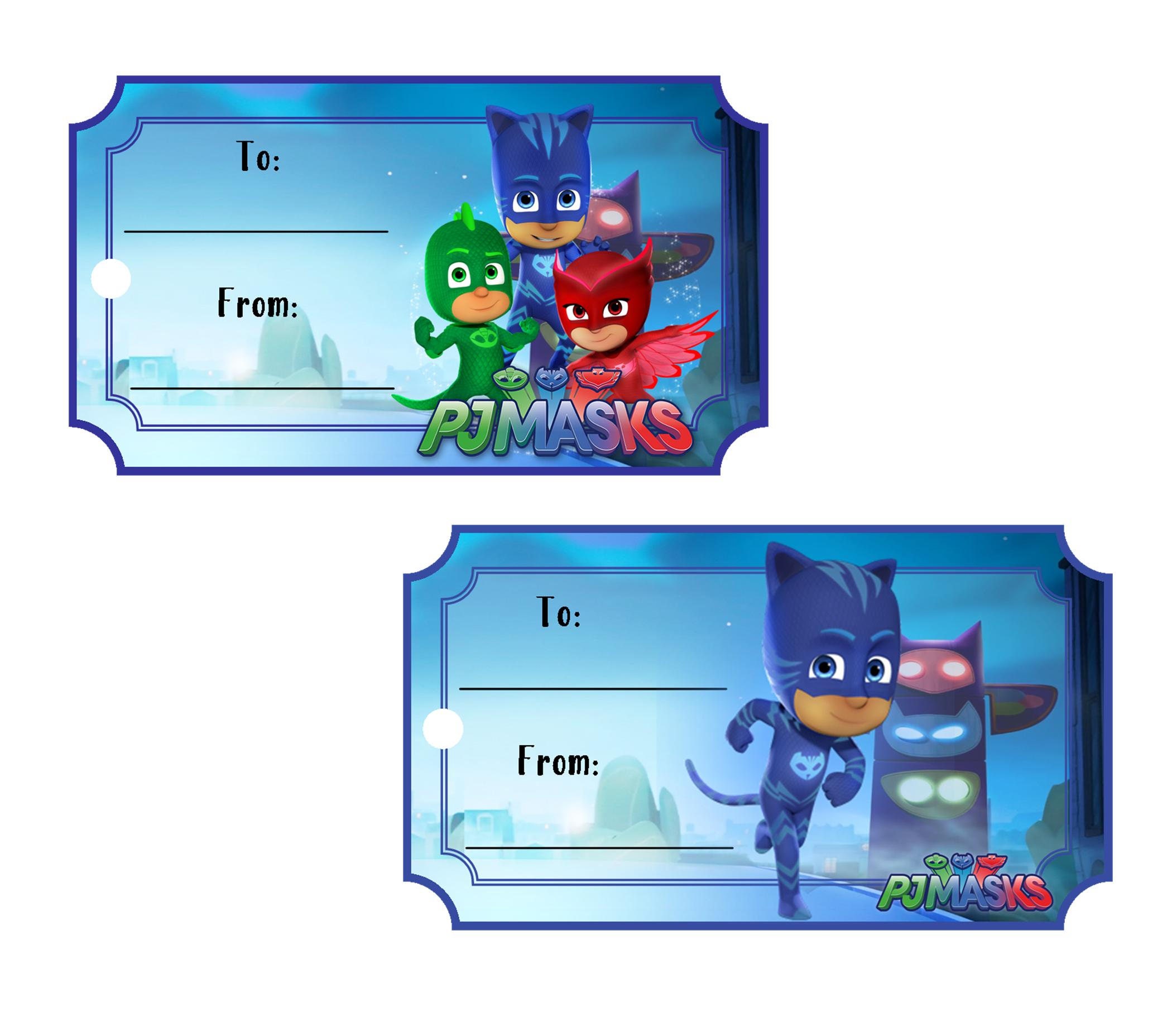 PJ Masks Gift Tags Printable Gift Tags PJ Masks Printables | Etsy