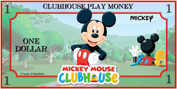play money mickey mouse clubhouse printable play money etsy