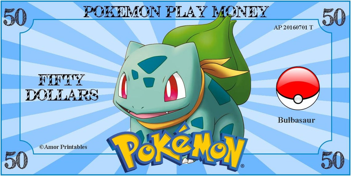 Pokemon Play Money Pokemon Party Pokemon Printables | Etsy