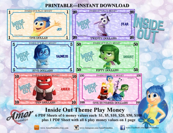 play money inside out printable play money party etsy australia