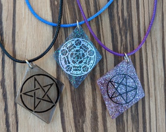 Wicca Necklace, Witch Jewelry, Goth Pentagram , Pentagram Pendant, Wicca Charm, Gothic Jewelry, Occult Necklace, Pagan Gifts