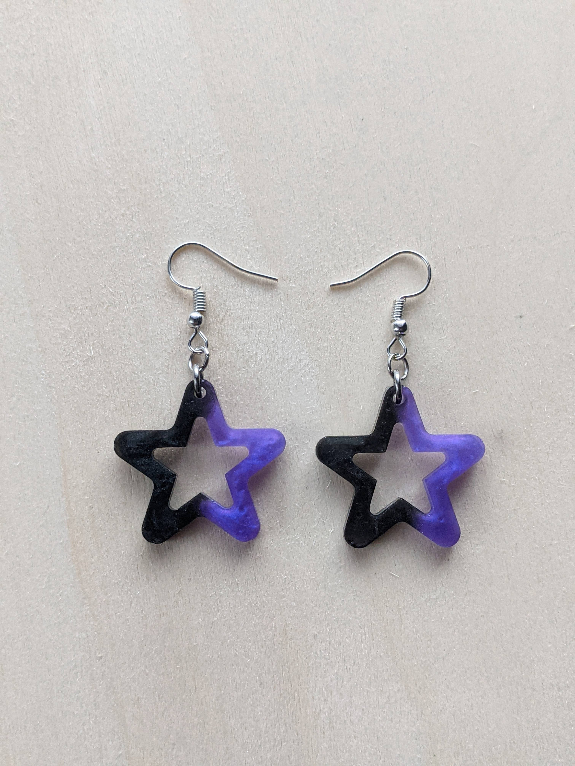 ☆関税込☆BLACKPURPLE★Signity symbol earrings★ Amazon.com: KZZENKI Purple and Black Earrings for Women Men