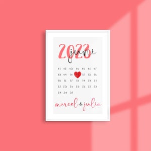 Wedding Gift Valentine&#39;s Day Gift Picture Print DIN A4 Valentine&#39;s Day Wedding First Names