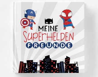 Friendship book SCHOOL for boys 21 x 21 cm Superheroes