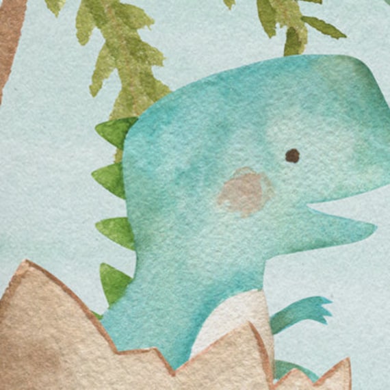 Namensbild Geburtsbild DINOSAURIER Geschenk, Geburt, Taufe Geburtsanzeige